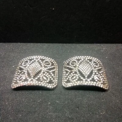 Juego de 2 hebillas de zapatos antiguas vintage corte de acero hechas en Francia Art Deco Foto 1 de 4