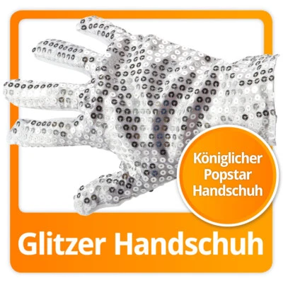 1 Paar Glitzer Popstar Handschuhe mit Pailletten Party Paillettenhandschuhe - Bild 1 von 2