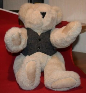 "Chaleco de negocios Vermont oso de peluche de colección años 90 gris carbón lana 17" - Imagen 1 de 8