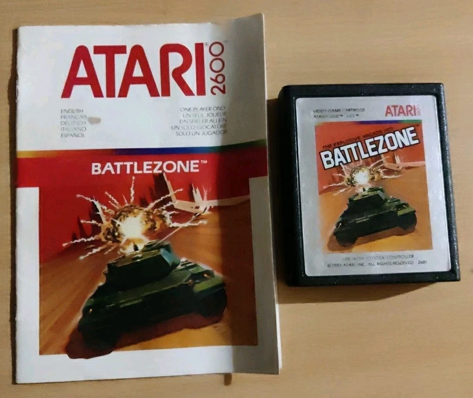 Atari 2600 Battlezone Video Game Manual & Game Cartridge - Image 1 of 1