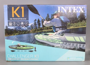 Intex Challenger K1 Inflatable Single Person Kayak Set Accessory Kit & Pump - Picture 1 of 6