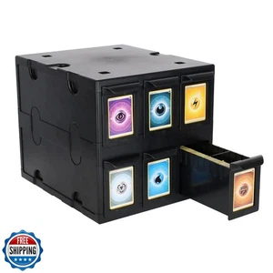 BCW 6 Drawer Card Catalog - Black | Stackable Trading Card Organizer Box | Ho - Picture 1 of 5