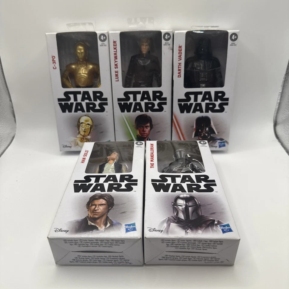 Paquete de figuras de acción de Star Wars (lote de 5), nuevas, 5,5”, Luke, Darth Vader, C-3PO Foto 1 de 4