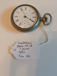 1883 Waltham Grade No.18 7 Jewel Size 18s Pocketwatch - Picture 1 of 8