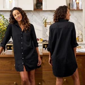 Frank & Eileen Mary Classic Shirtdress Black Famous Denim Gr. XL Minilänge - Bild 1 von 13