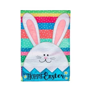Easter Egg Bunny 169678 Evergreen APPLIQUE Garden Flag 12.5” x 18” - Picture 1 of 2