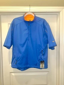 Vintage NEW Nike Golf Rain Jacket Medium Blue Orange Short Sleeve 1/4 Zip $60 - Picture 1 of 5