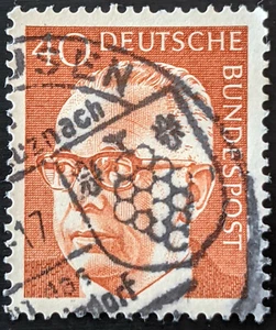 Stamp Germany West SG1540 1970 40pfg President Gustav Heinemann Used - Picture 1 of 1