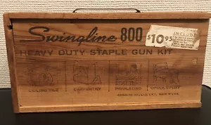 Vintage Swingline 800 HD Staple Gun Kit (Wooden Box Only) - Foto 1 di 7