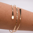 Ladies Layered Arm Cuff Bangle Gold Boho Jewellery Bracelet Adjustable Upper Arm