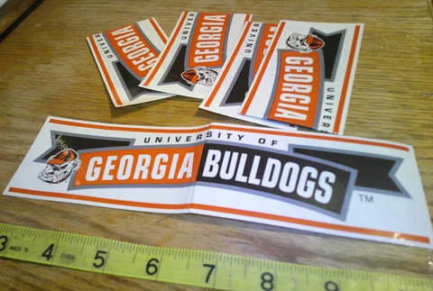 5 NCAA collegiate banner stickers officially licensed Georgia Bulldogs Cover