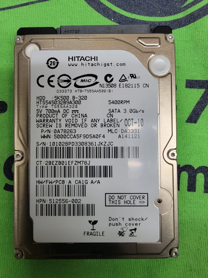 Hitachi HTS545032B9A300 320GB Internal 5400RPM 2.5" (0A78263) HDD - Image 1 of 1