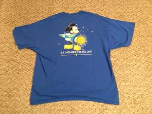 DISNEY CRUISE LINE SS MEMBER CRUISE 2011 T SHIRT SIZE 2XL USED MICKEY MOUSE - Picture 1 of 7