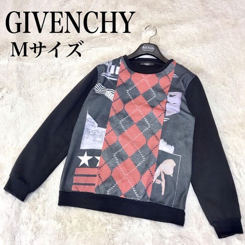 Felpa Givenchy modello Star Argyle manica lunga fodera spazzolata nera