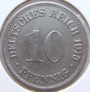Coin German Reich Empire 10 Pfennig 1915 G IN Very fine - Picture 1 of 2