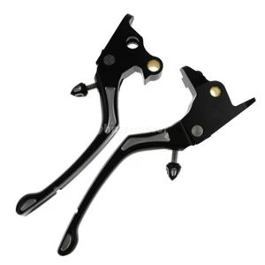 Black Clutch & Brake Lever Set Fit For Softail Slim FLS Fatboy FLSTF Breakout - Picture 1 of 6