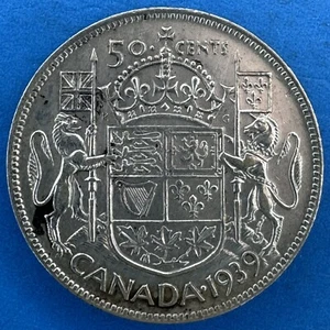 1939 50 Cents CANADA Silver Half Dollar (#CB02216) - Imagen 1 de 2