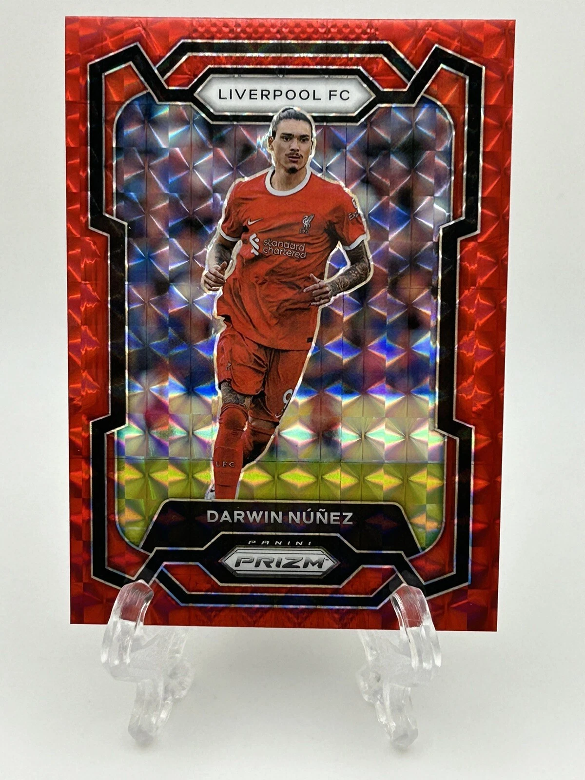 2023-24 Panini Prizm EPL #75 Darwin Nunez Red Mosaic Exclusive Liverpool