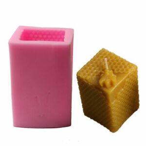 Rectangle Bee Nest Candle Mold 3D Honey Print Square Fondant Making Mould