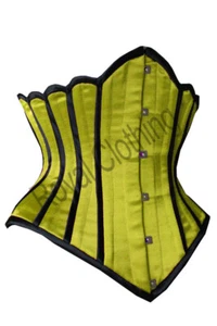 Heavy Duty Steel Boned Under Bust Waist Training Shaping Satin Corset S 37-S - Picture 1 of 15