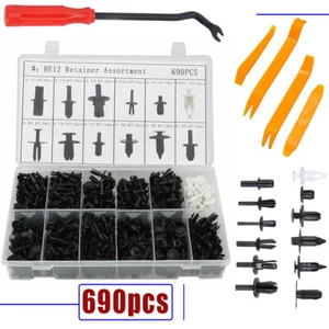 Car Automotive Push Pin Rivet Trim 690pcs Clip Panel Body Interior Assortment - Picture 1 of 6