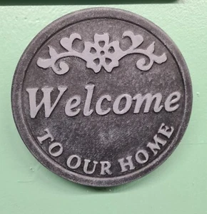 Welcome To Our Home, placche da parete ornamento giardino in pietra - Foto 1 di 1