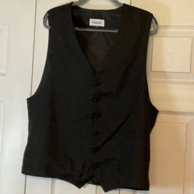 Mens Joseph & Feiss International LL Large Long Black Vest - Image 1 of 4