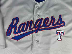 Texas Rangers genähtes Logo grau Dynasty MLB Knopf Trikot Herren 2XL Neu mit Etikett neu! - Bild 1 von 11