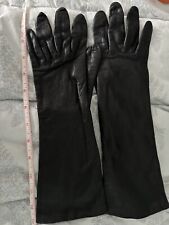 Vintage Fownes Soft Leather Gloves Nylon Silk Above The Wrist Length Size 7