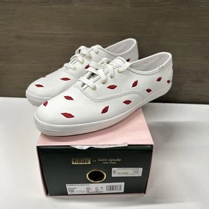 Kate Spade New York CHAMPION Women's Leather Low Top Sneakers White/Red 11m - Bild 1 von 6