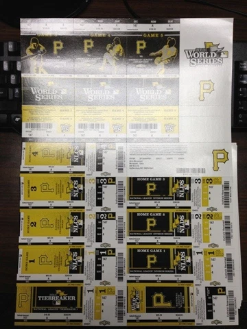 2013 PITTSBURGH PIRATES CARDINALS SET COMPLETE PLAYOFFS TICKET SHEET STRIP Cover