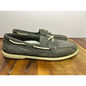 Sperry for J.Crew Men’s Leather Boat Shoes Gray Size 10.5 Classic Nautical Style - Picture 1 of 11