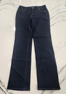 CHICO'S NEW! Dark Wash SO SLIMMING GIRLFRIEND STRAIGHT LEG Jeans Sz 1R - Picture 1 of 8