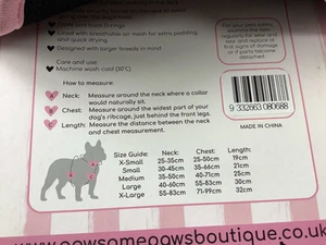 Arnés para perros Pawsome Paws Boutique Essentials tamaño GRANDE NUEVO (CORAZONES) - Imagen 1 de 3