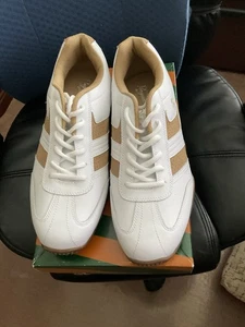 Men’s Original Penguin by Munsingwear Lace Up Shoes Size 11.5 White/Tan NIB - Picture 1 of 5