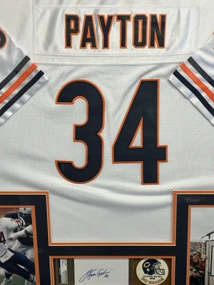 Exhibición de camiseta de diseño profesional Walter Payton - Imprescindible para los verdaderos fanáticos Foto 1 de 3