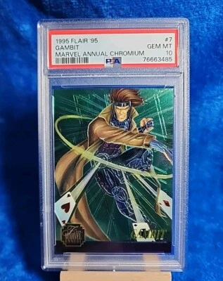 1995 Marvel Flair Annual Chromium Gambit #7 Gem PSA 10 pop 32 - Image 1 of 3