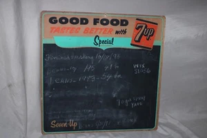 7up Chalkboard Advertising Menu Board Cardboard RARE!!  20"x20" - Picture 1 of 14