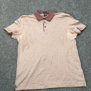 Hugo Boss Polo Shirt Mens XL Brown Red Short Sleeve Golf Slim Fit Cotton - Picture 1 of 12