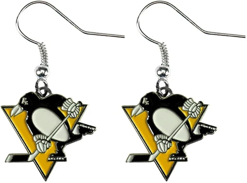 PITTSBURGH PENGUINS - TEAM LOGO - DANGLE EARRINGS BRAND NEW - NHL-ER-015-14 Cover