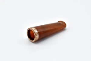 Antique Edwardian 9ct Rose Gold Amber Cheroot - Picture 1 of 5