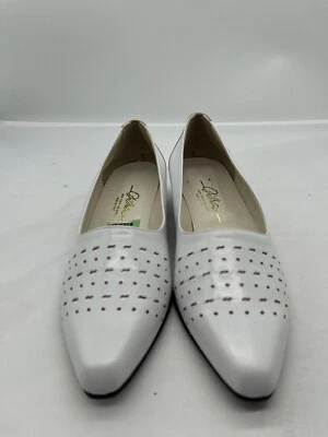 Vintage Vero Cuoio Shoe White Leather Women’s Size 7 1/2 Made In Italy NEW - Image 1 of 4