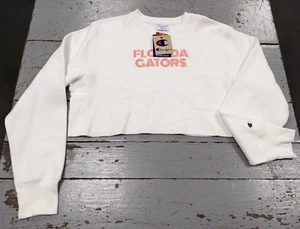 Women's Florida Gators Champion Embroidered White Cropped Sweatshirt, Med - NWD - Picture 1 of 10