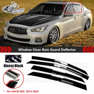 Para Infiniti Q50 2014-24 JDM Mugen Estilo Viseras de Ventana Protector de Lluvia Deflector 4 Piezas - Imagen 1 de 9