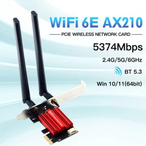 AX210 PCIE Wifi Adapter 5400Mbps Wireless Ethernet Network Card BT 2.4G/5G/6GHz - Picture 1 of 8