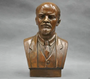 7'' Soviet Leader Vladimir Ilyich Ulyanov Lenin Bust Bronze Statues - Picture 1 of 4