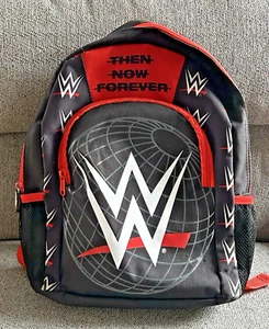 WWE Wrestling School Bag Rucksack Backpack Black Red Then Now Forever Official - Picture 1 of 16