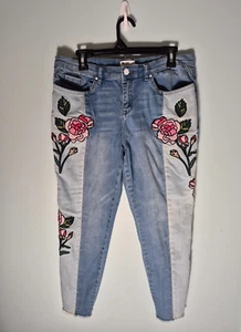 William Rast Jeans Damen 32 bestickt rosa Boho Cottagecore Denim Skinny - Bild 1 von 11