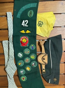 De colección GIRL SCOUT FAJA PARCHES SOMBRERO CORBATA - Imagen 1 de 12
