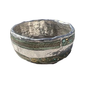Orit Schatzman O.S.925 Sterling Silver QUARTZ CRYSTAL WIDE CHUNKY BRACELET MCM - Picture 1 of 9